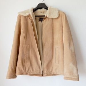 Winlit New York beige suede winter jacket